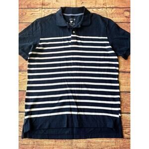 Cactus Navy Blue White Short Sleeve Polo Shirt Men's Size XL